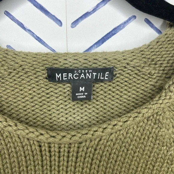 J.Crew Olive Green Cotton Crewneck Sweater Size Small - Picture 3 of 4